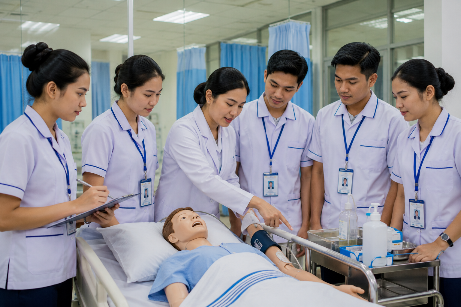 mahasiswa sedang melakukan simulasi di program studi berbasis kompetensi klinis
