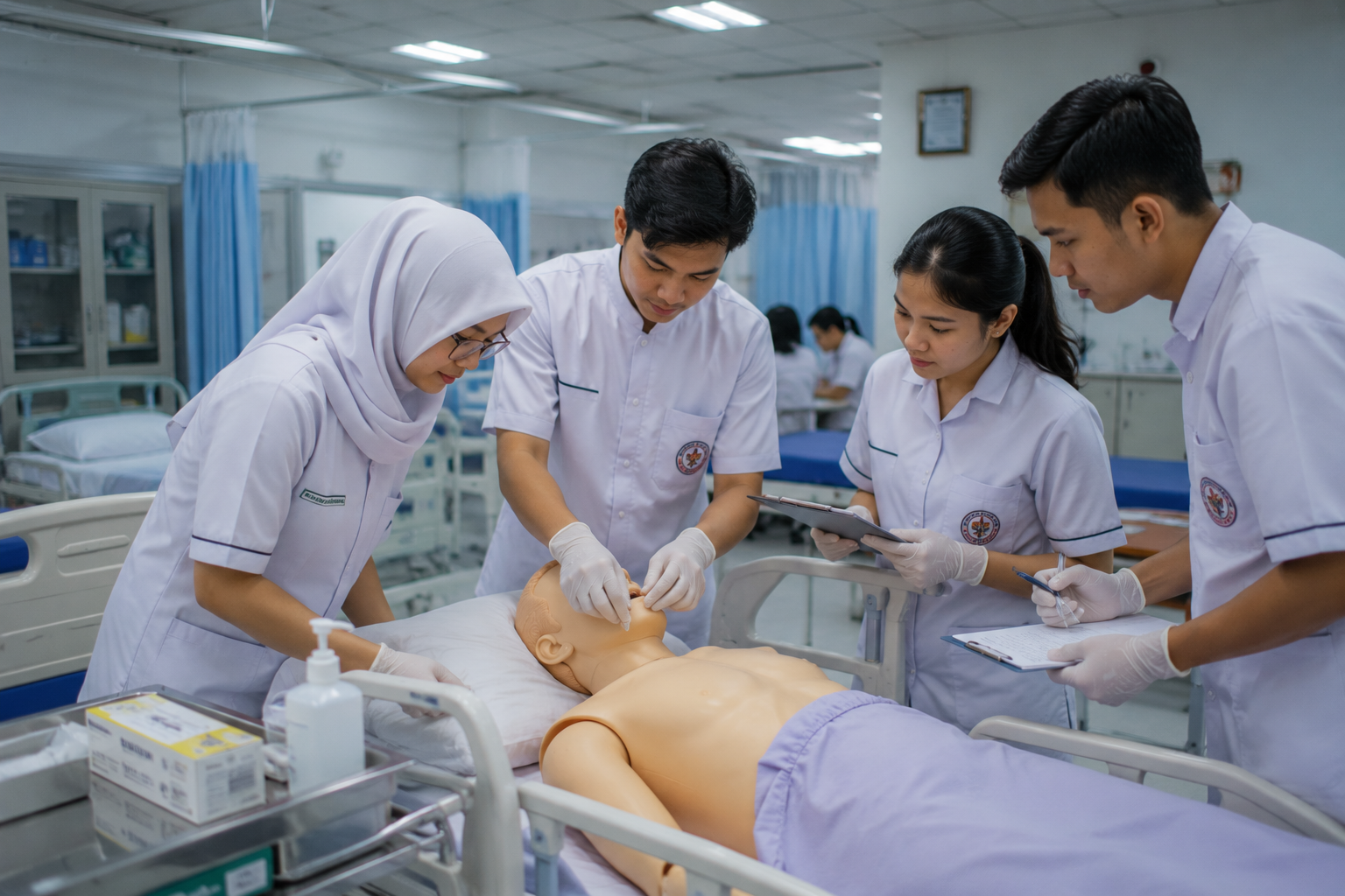 mahasiswa sedang berlatih soal untuk UKOM kesehatan