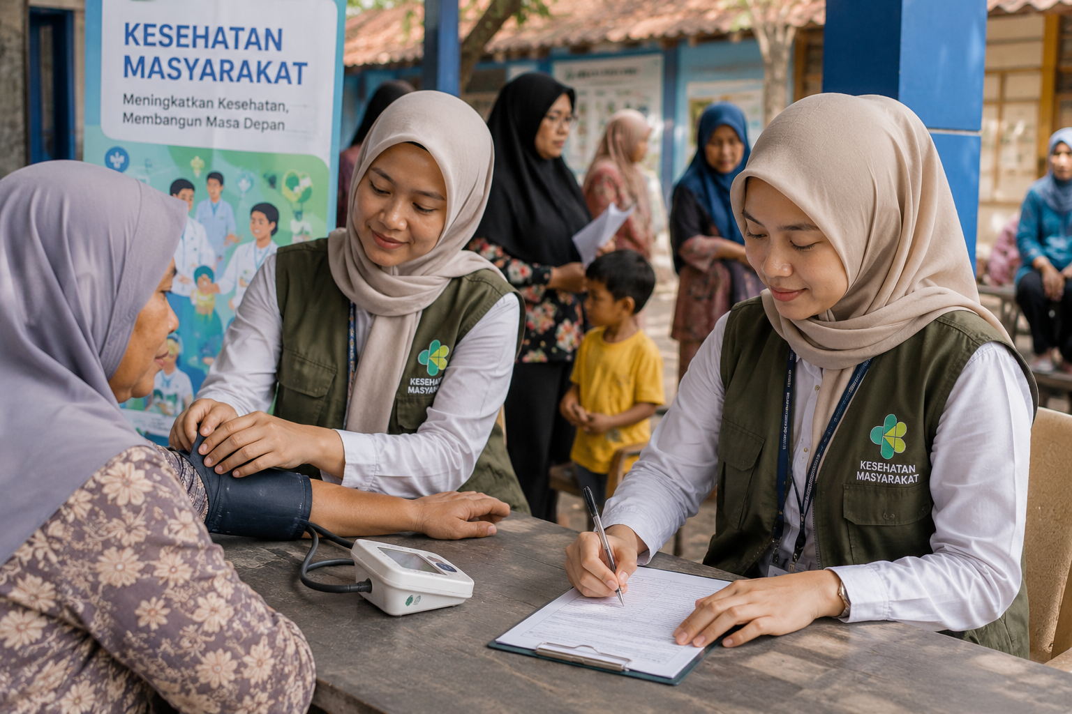 mahasiswa jurusan kesehatan masyarakat sedang berdiskusi