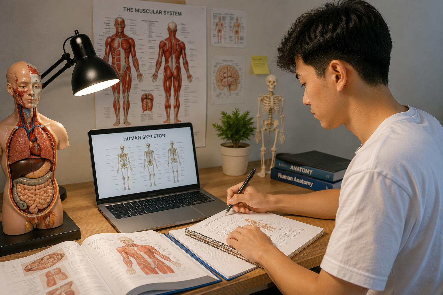 mahasiswa menggunakan aplikasi teknik belajar anatomi 3D