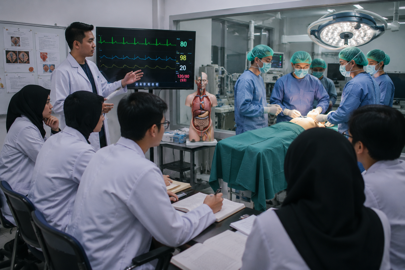 mahasiswa berlatih simulasi klinis untuk mental mahasiswa kesehatan