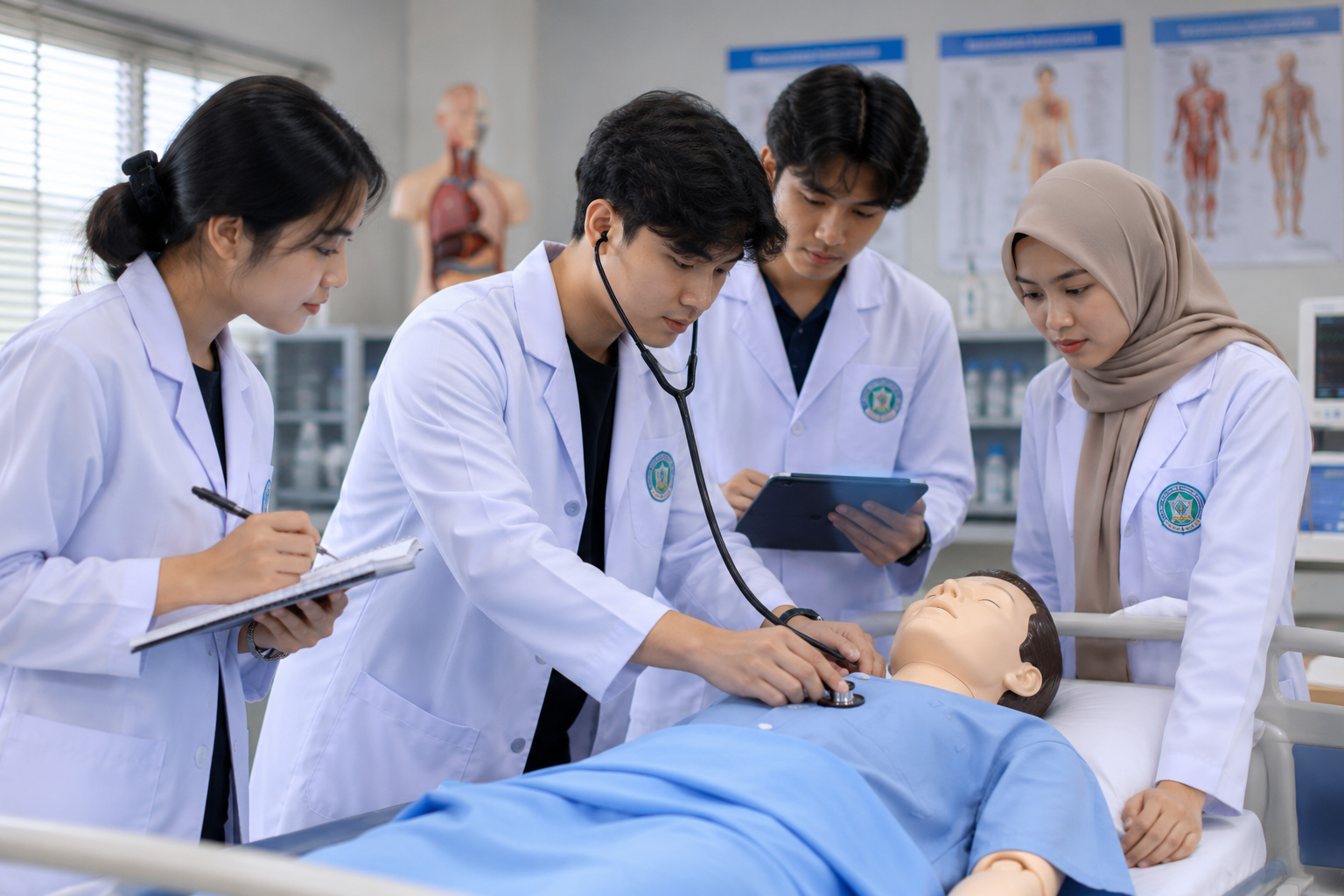 mahasiswa sedang praktikum di laboratorium program studi berbasis praktik