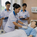 mahasiswa mengikuti program profesi ners di laboratorium simulator
