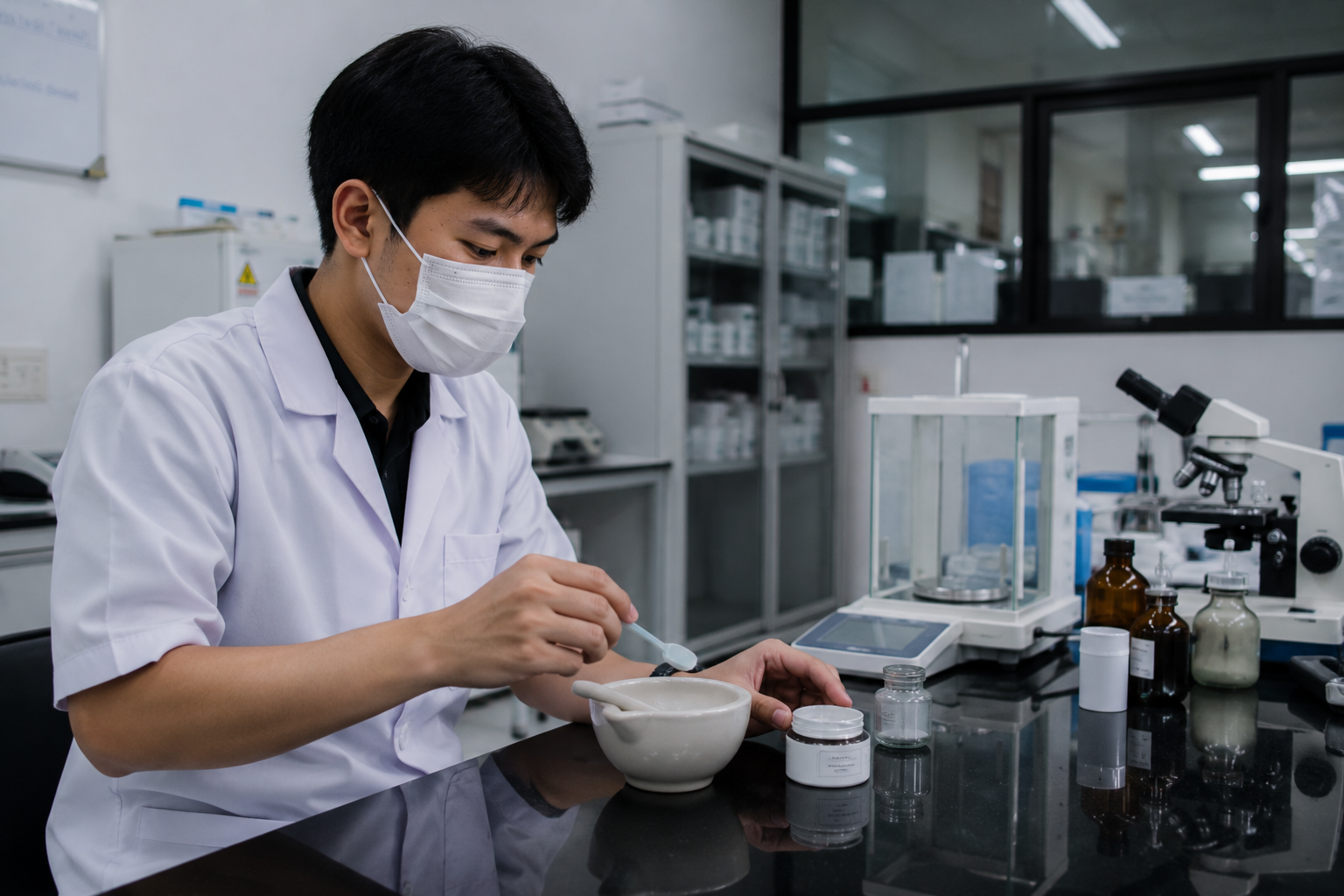 mahasiswa mempelajari prospek kerja D3 Farmasi di laboratorium