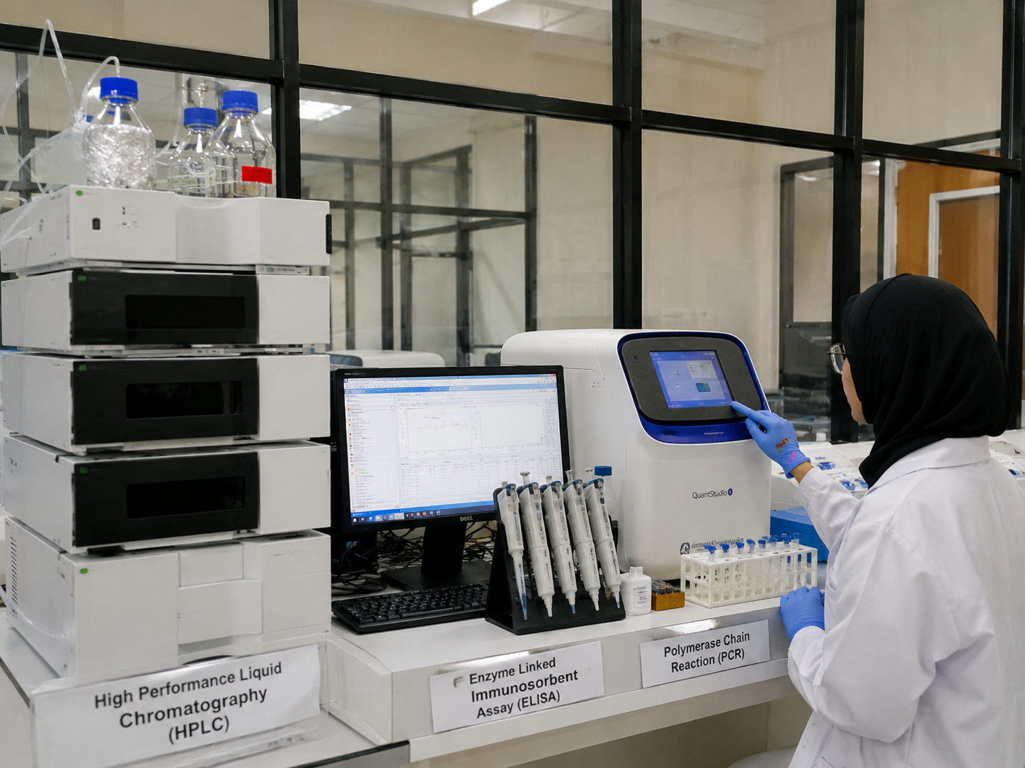 laboratorium analis kesehatan dengan mesin PCR