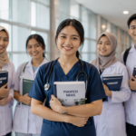 Mahasiswa Program Studi Keperawatan sedang menjalani praktik klinik sebagai bagian dari pendidikan Profesi Ners.