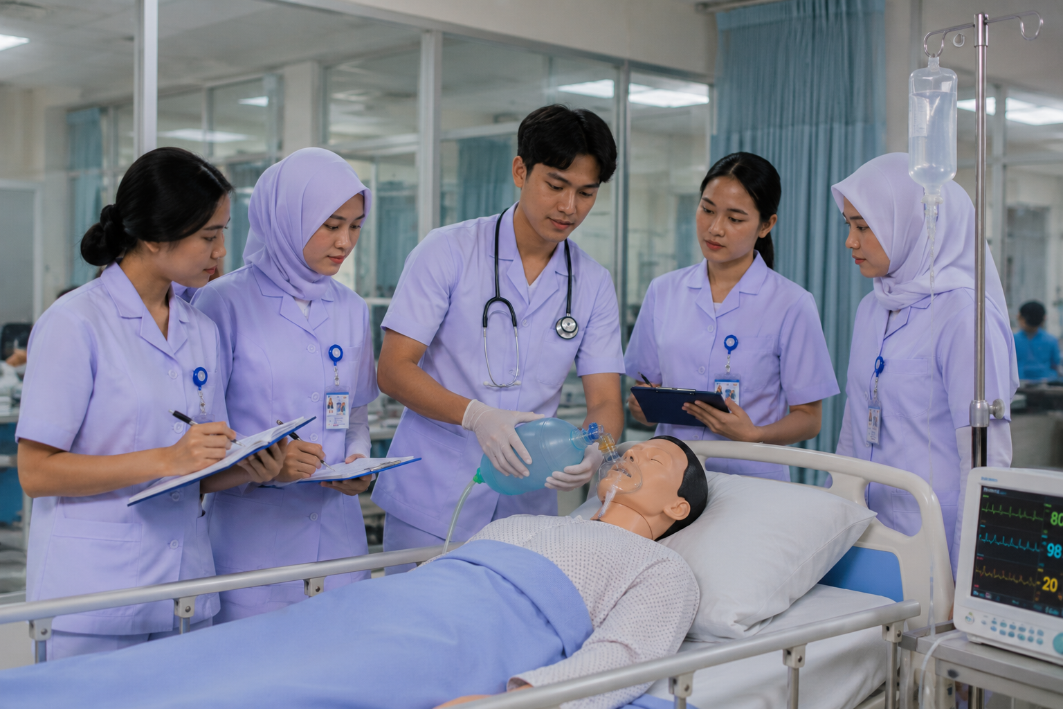 Skill Mahasiswa STIKES Istara saat mengikuti praktik klinik di laboratorium keperawatan