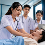Mahasiswa STIKES Istara mengikuti simulasi Clinical Decision Making STIKES Istara menggunakan manekin pasien di laboratorium keperawatan modern.