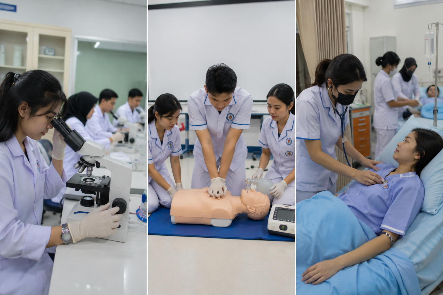ilustrasi perbedaan praktikum skill lab dan praktik klinik mahasiswa kesehatan