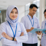 Mahasiswa STIKES Istara mengenakan seragam praktik kesehatan saat mengikuti pembelajaran klinik di laboratorium kampus