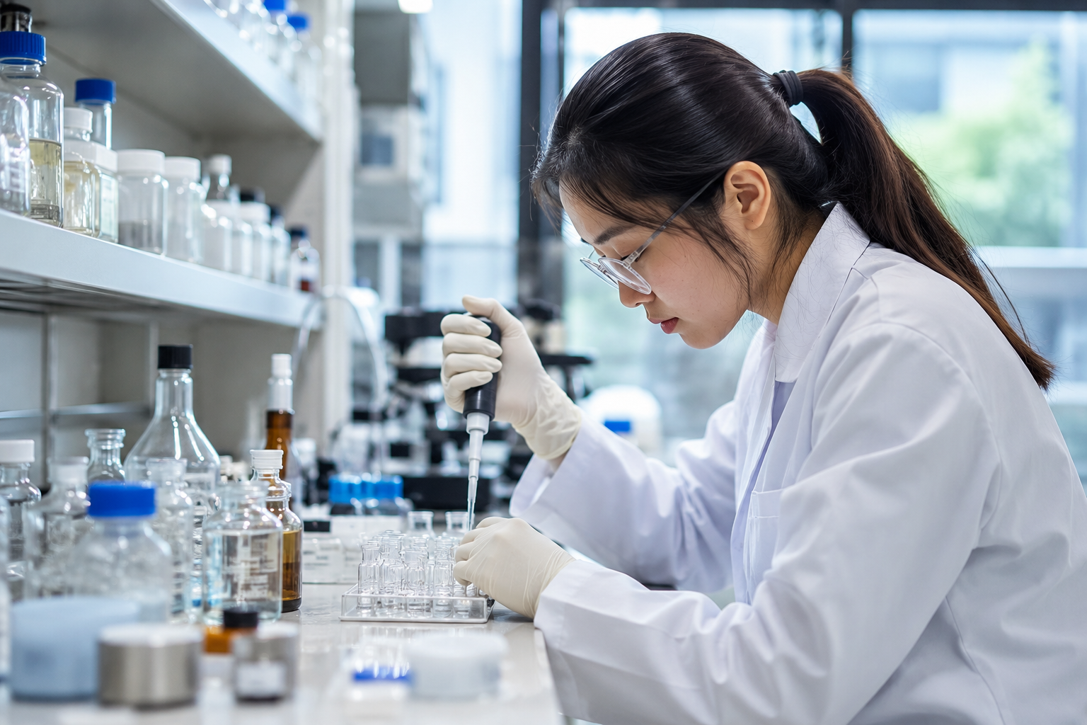 Karier Lulusan Farmasi di Bidang Penelitian dan Pengembangan Obat di laboratorium penelitian farmasi modern