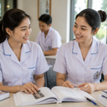 D3 vs S1 Keperawatan STIKES Istara memperlihatkan mahasiswa mengikuti praktik keterampilan klinis di laboratorium keperawatan modern.