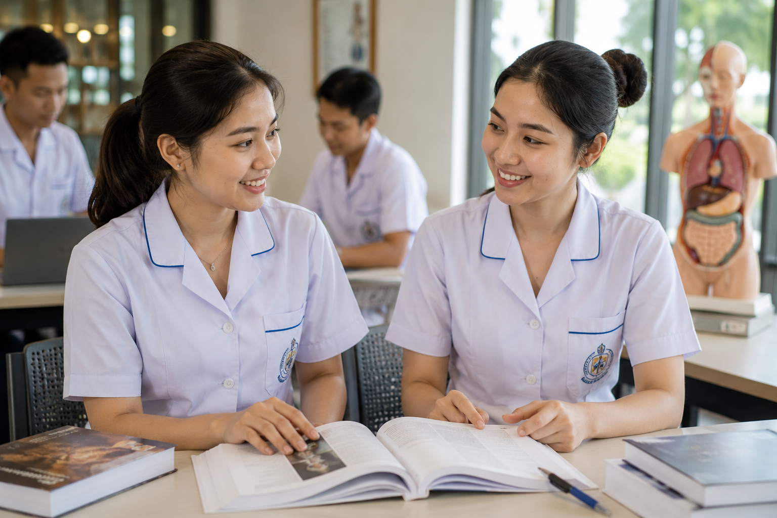 D3 vs S1 Keperawatan STIKES Istara memperlihatkan mahasiswa mengikuti praktik keterampilan klinis di laboratorium keperawatan modern.