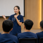 public speaking mahasiswa kesehatan dalam presentasi akademik