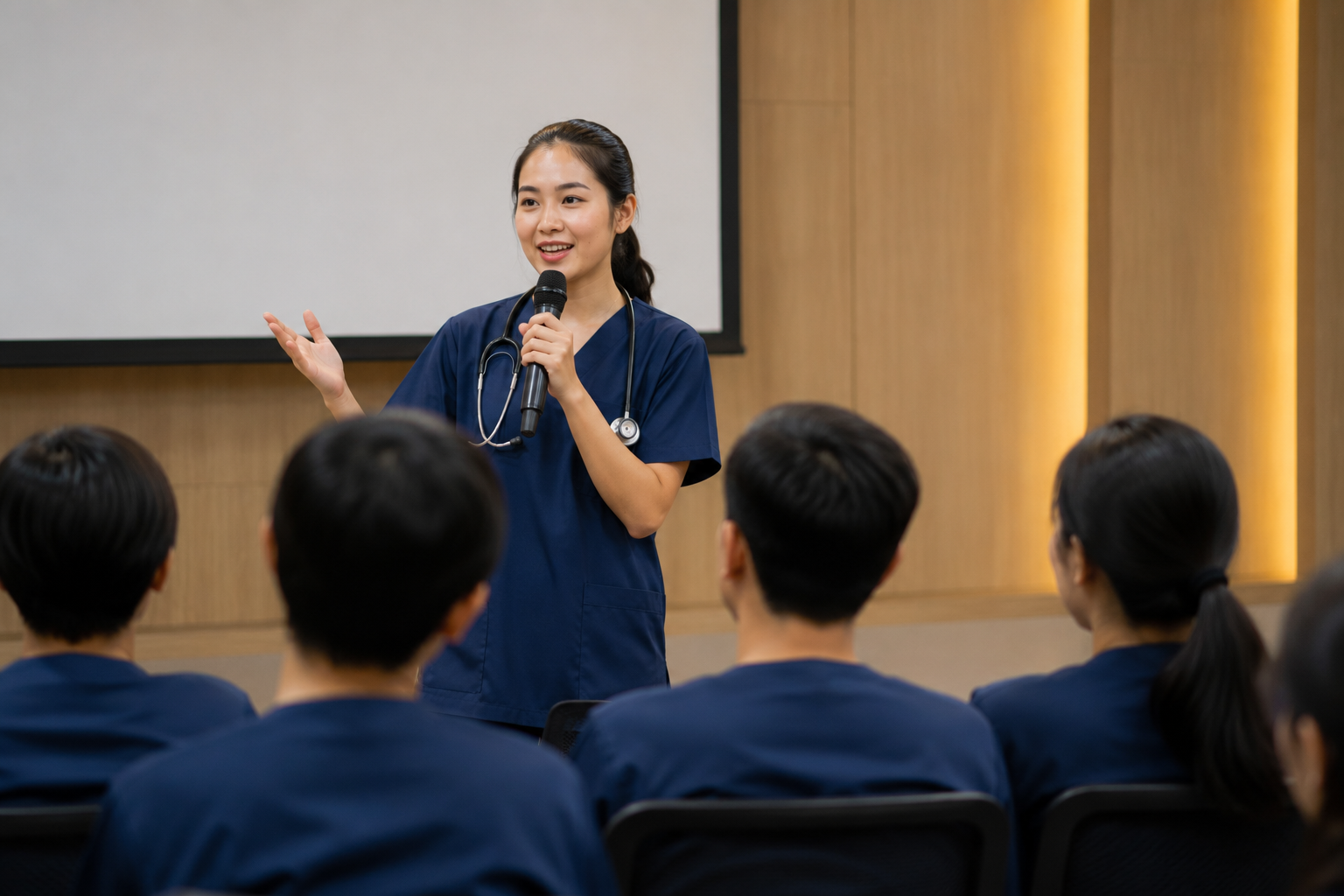 public speaking mahasiswa kesehatan dalam presentasi akademik