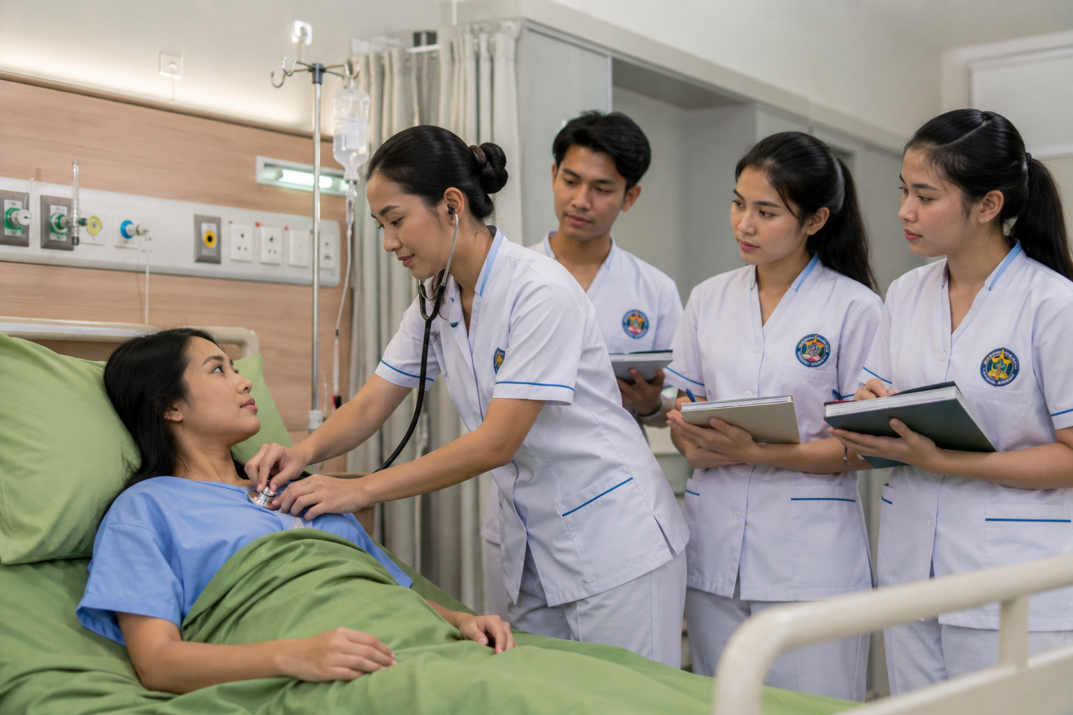Clinical Assessment STIKES Istara memperlihatkan mahasiswa keperawatan melakukan pemeriksaan pasien secara sistematis di laboratorium keterampilan klinik dengan bimbingan dosen.