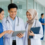 Lulusan Program Studi Kesehatan bekerja di rumah sakit bersama tenaga medis profesional