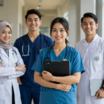 Mahasiswa Program Studi STIKES sedang melakukan praktik laboratorium kesehatan