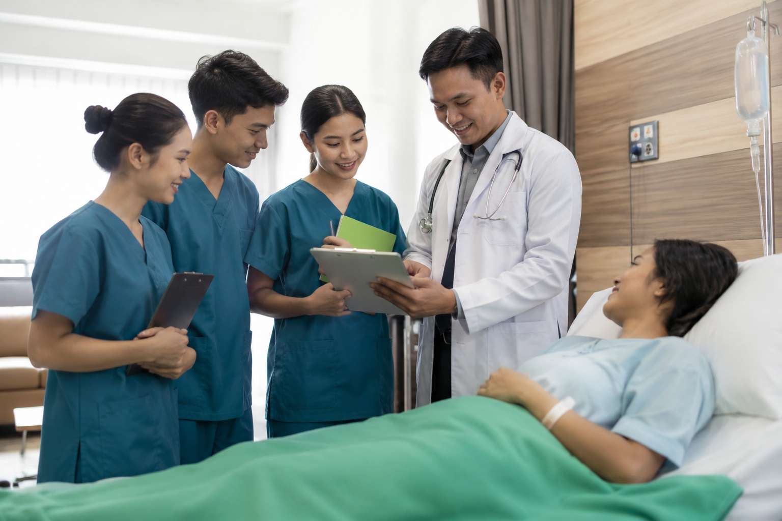 Mahasiswa kesehatan menjalani praktik klinik bersama tenaga medis di rumah sakit
