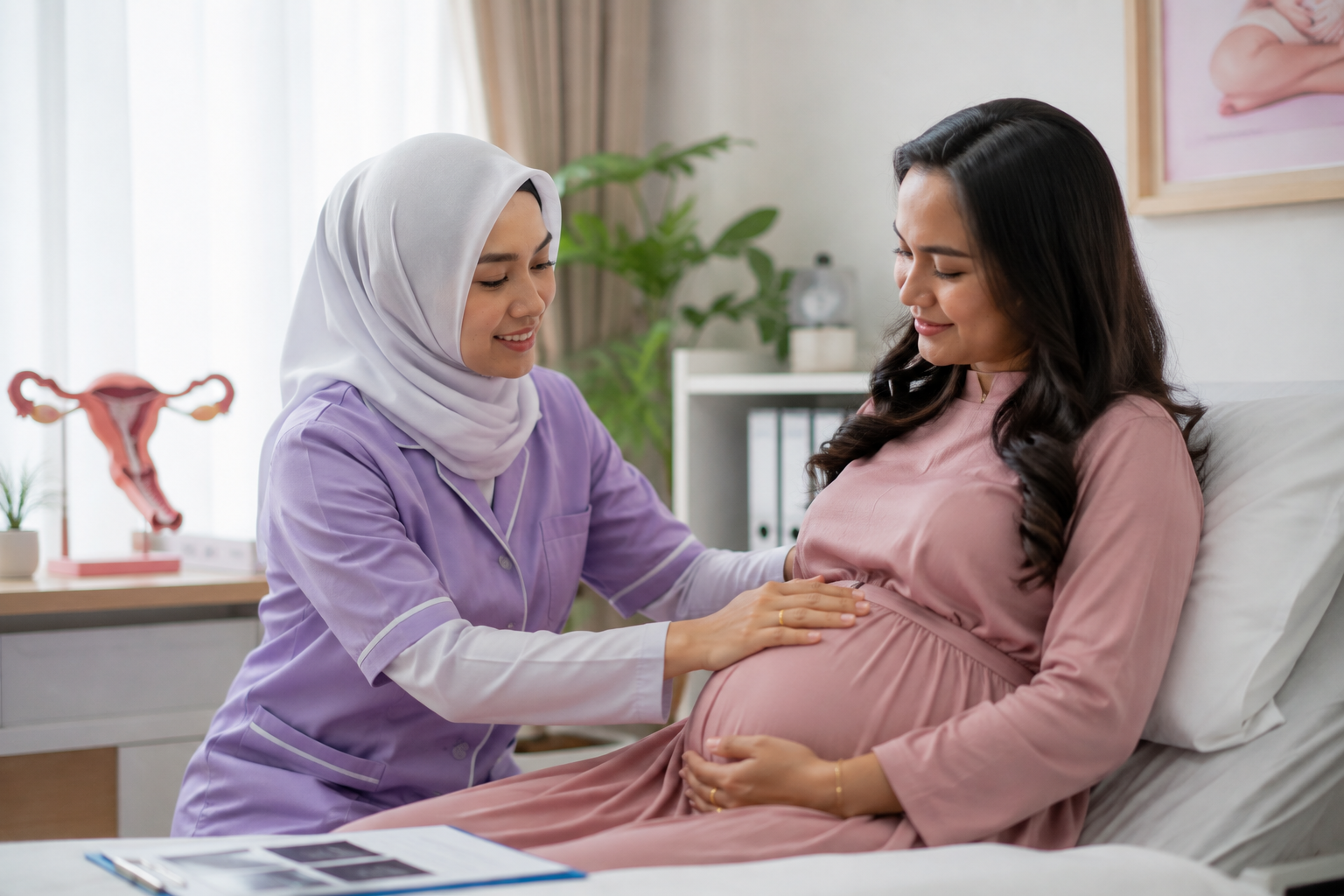 Program Studi Kebidanan membekali mahasiswa dengan keterampilan praktik untuk mendampingi ibu hamil sesuai standar pelayanan kesehatan.