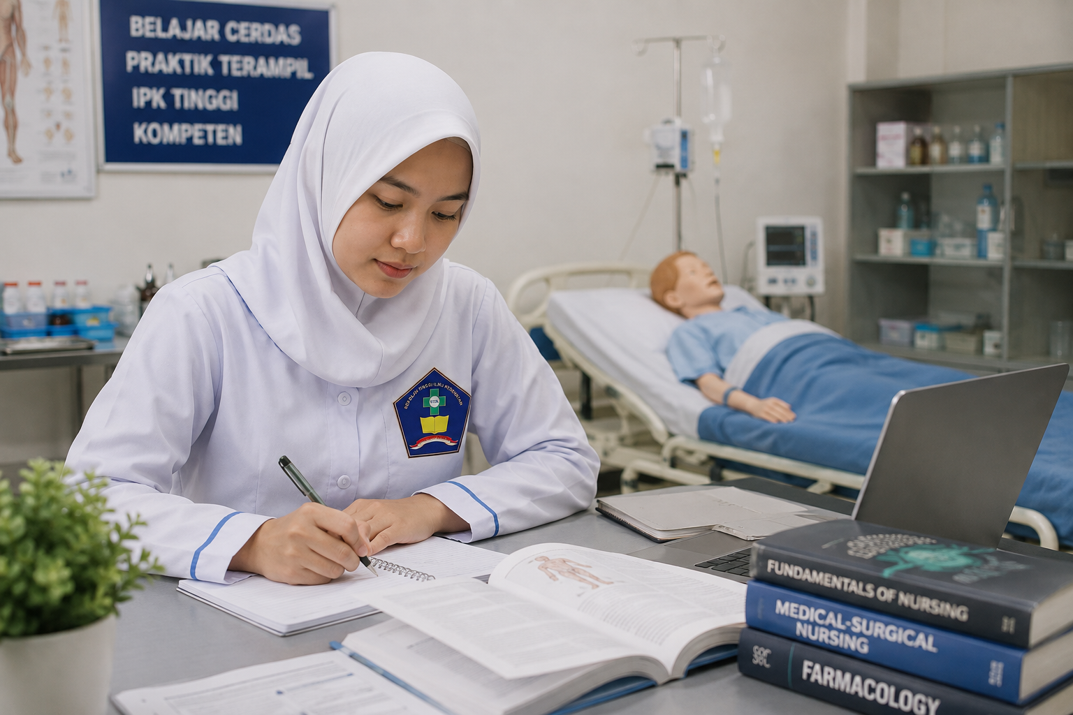 Mahasiswa mengejar IPK tinggi jurusan kesehatan sambil mengikuti praktik di laboratorium