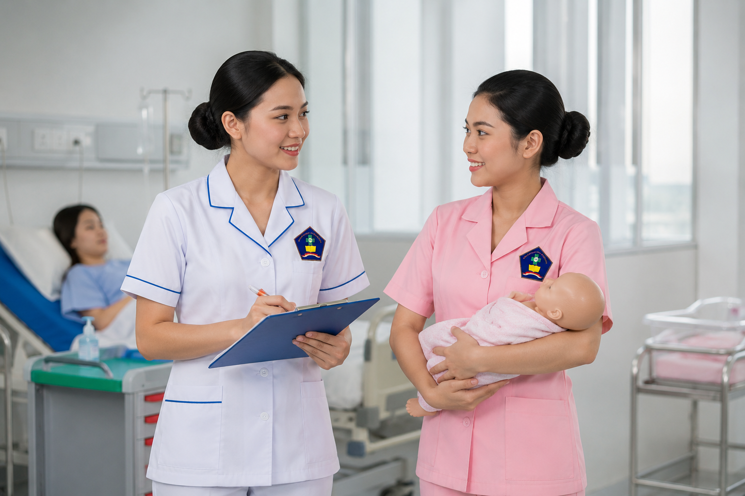 keperawatan vs kebidanan dengan mahasiswa kesehatan saat praktikum dan pembelajaran klinis