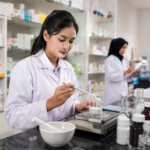 Mahasiswa D3 Farmasi STIKES Istara mengikuti praktikum di laboratorium farmasi